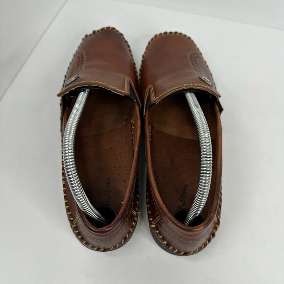 KAPS Shoes Mens size 40 US 7 8 Slip On Leather Braided Moccasins Brown Shoes main image 6